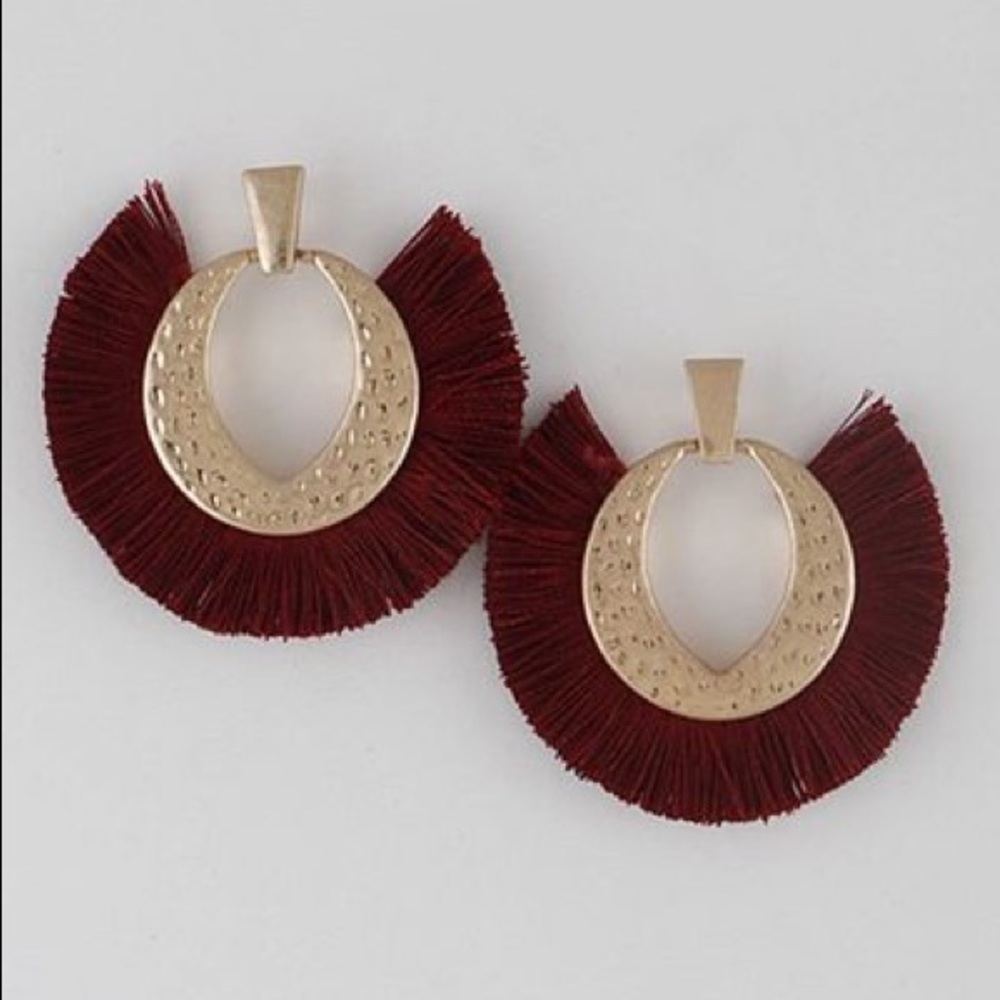Full Moon Tassel Earrings